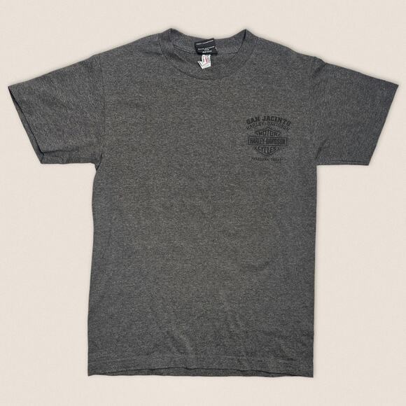 Y2K Harley Davidson Gray Tee T-shirt | Size Small | San Jacinto Texas - Picture 5 of 5